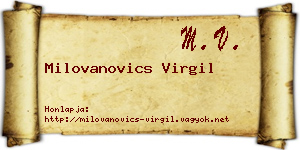 Milovanovics Virgil névjegykártya