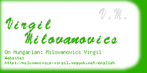 virgil milovanovics business card